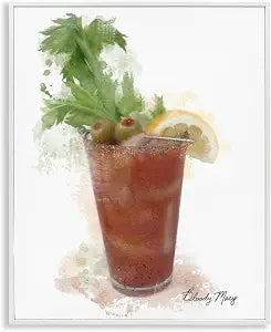 Modern Bloody Mary Cocktail, 11 x 14 Inch Framed Gicle Print