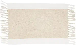 SARO LIFESTYLE Bridger Collection Two-Tone Table Placemats (Set of 4), 14"x20", Natural