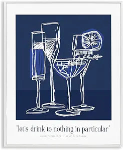 Blue Drink Toast Phrase, 16 x 20 Inch Framed Gicle Print