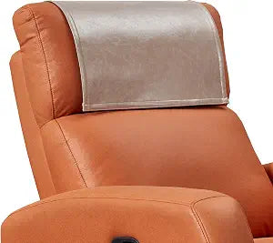 Non Slip Recliner Headrest Protector Washable Faux Leather Headrest Covers for Recliner Chair Waterproof Couch Head Rest Covers for Sofa,Furniture,Office Chair,Theater Seat (Taupe)