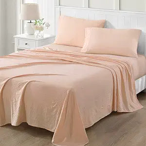 Martha Stewart - Microfiber Sheets Set - Soft, Smooth, Durable, Easy Care | Bedding Sheets, Peachy Keen