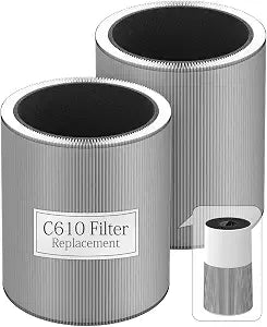2-Packs C610 Replacement Filter Z, Compatible with Winix C610 Purifier 1712-0121-00, 3-in-1 Filtration