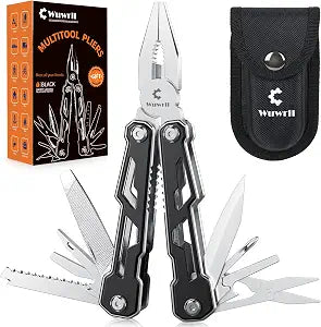 Wuwrll Multitool with Safety Locking,16-in-1 Multi Tool Stainless Steel Pocket Knife Set with Pliers, Upgrade Camping Tool Gifts for Men,for Survival, Camping, Hiking, Outdoor 1 Pcs
