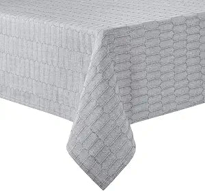 Martha Stewart Honeycomb Modern Farmhouse Tablecloth, Charcoal Grey, 60"x102"