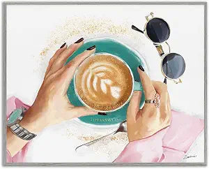 Stupell Industries 'Latte Art with Fashion Accent'| Framed Giclee Art