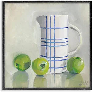 Apples Pitcher Still Life Kitchen, 17 x 17 Inch Framed Gicle Print