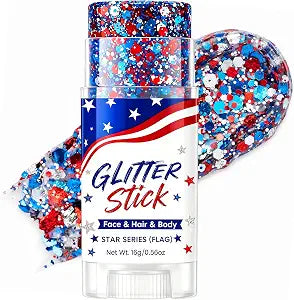 4th of July Glitter Stick Patriotic Hair Glitter Body Glitter face Glitter 4th of July Outfits for Women Fourth of July Outfit Women 4th of July Fourth of July Decorations���Red White and B