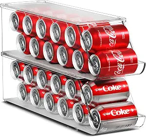 Sorbus Soda Can Organizer for Fridge & Freezer, Stackable with Lid (2 Pack)