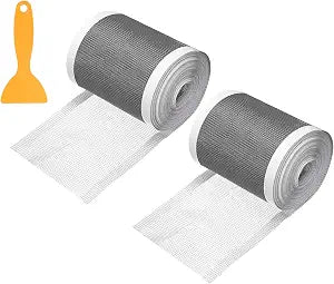 uxcell 2Pcs Disposable Shower Drain Cover Hair Catcher, 3.94in x 32.8ft Self Adhesive Mesh Hair Stopper with Removal Tool for Bathroom Kitchen Linear Drain