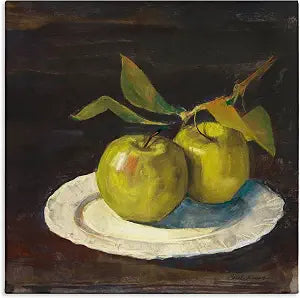 Green Apple Still Life Kitchen, 24 x 24 Inch Canvas Wall Art