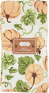 Mud Pie Pumpkin Dinner Napkin, Orange; 18" x 18"
