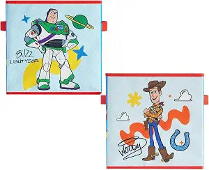 Disney Pixar Toy Story Storage Cubes for Kids,2 Pack 10"x10" Collapsible Fabric Bins with Handles, Organizer Boxes with Handles for Bedroom, Playroom & Nursery