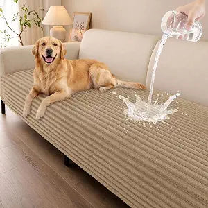 Smiry Waterproof Couch Cover for Dogs, Washable Non Slip Plush Protector
