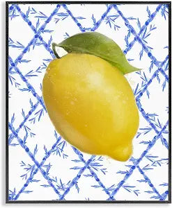 Lemon Bamboo Vines Kitchen, 11 x 14 Inch Framed Gicle Print