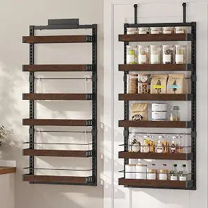 SONGMICS 6-Tier Over the Door Pantry Organizer, Adjustable Spice Rack