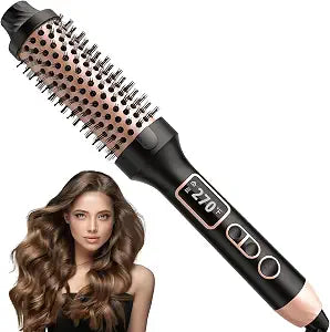 NONK 2 in 1 Thermal Brush & Curling Iron, 1.5 Inch Heated Round Brush