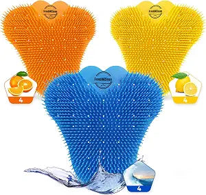 Urinal Screen Deodorizer (12 Pack) Anti-Splash Cakes with Odor Protection Long-Lasting Deodorizers for Bathrooms in Offices, Schools, and Stadiums Free Gloves Included
