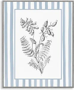Herbs Striped Border Botanical, 11 x 14 Inch Framed Gicle Print