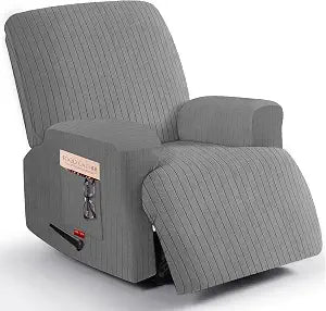 3 Pieces Stretch Recliner Chair Covers,1 Seater,Light Gray