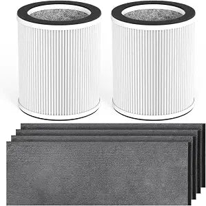2-Pack HP400 Series Replacement Filter Compatible with Hunter HP400 Cylindrical Tower Purifiers, for Model H-HF400-VP/H-PF400, with 4Pre-Filters