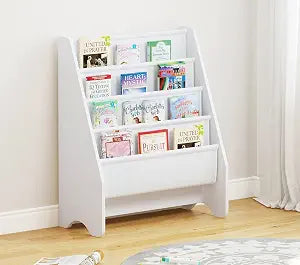 UTEX Kids Bookshelf Storage, Thick Cotton Sling Book Shelf for Kids Rooms