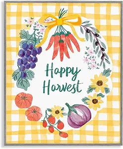 Happy Harvest Kitchen Plaid, 11 x 14 Inch Framed Gicle Print