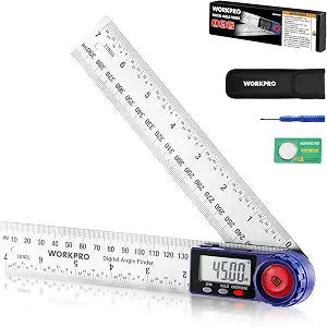 WORKPRO Digital Angle Finder, 7-Inch Stainless Steel Angle Finder Tool