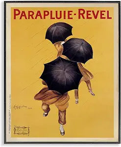 Stupell Industries 'Parapluie-Revel Vintage Poster', Framed Giclee Art, Black, 11 x 14 Inches, Easy to Hang and Sturdy, Made in USA, by Marcello Dudovich