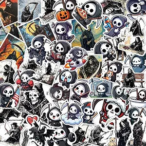 100 PCS Grim Reaper Stickers Pack Waterproof Vinyl Decals for Water Bottles, Laptops, Phones, Notebook, Cars Cool Vibrant Graphics for Grim Reaper Enthusiast