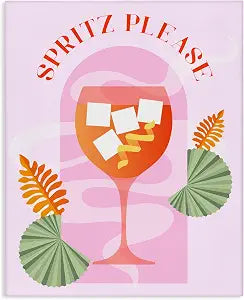 Spritz Please Cocktail Phrase, 16 x 20 Inch Canvas Wall Art