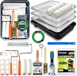 20 Pcs Paint Roller Kit with Paint Roller Covers 9-inch & 6-inch