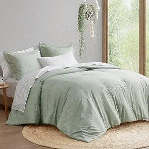 Comfort Spaces Camden Lightweight Comforter Set, Queen, 7 Piece, Sage Green