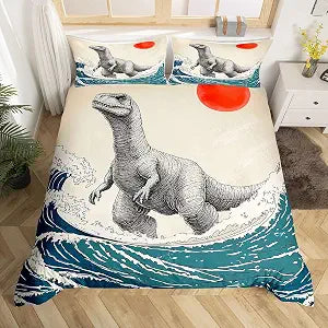 Feelyou Dinosaur Monster Duvet Cover Set King Size for Kids Adult
