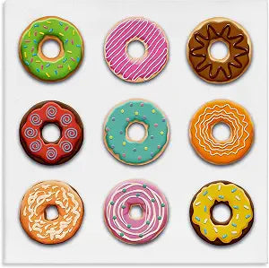 Delicious Donut Kitchen Dessert, 24 x 24 Inch Canvas Wall Art