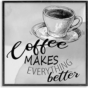 Vintage Coffee Phrase Kitchen, 17 x 17 Inch Framed Gicle Print