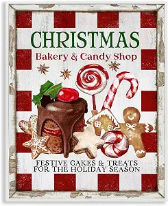 Christmas Bakery Candy Holiday, 11 x 14 Inch Framed Gicle Print