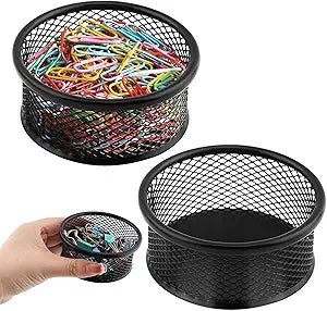 2 Pack Mesh Paper Clip Holder for Desk Office Organizer