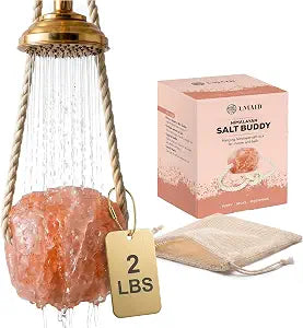 UMAID Himalayan Pink Salt Rock for Shower & Bath ��� Salt Buddy�� 2 lb Hanging Mineral Stone for Spa-Inspired Relaxation, Self-Care & Bath Soaks, Unique Wellness & Home Spa Gifts for Men & Women