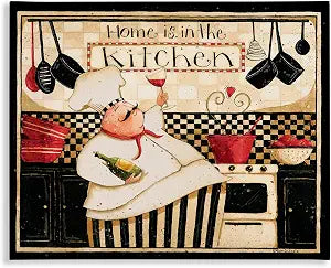 Happy Chef Kitchen Food, 24 x 30 Inch Canvas Wall Art