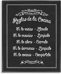 Kitchen Rules Vintage Typography, 16 x 20 Inch Framed Gicle Print