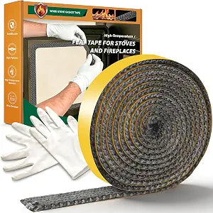 Wood Stove Gasket Tape Kit, 5/8" Width, 1/8" Thick, 72" Length, Gray