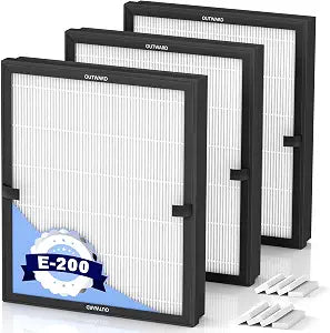 3 Pack E-200 Replacement Filter Compatible with LUNINO E-200 Air Purifier