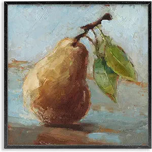 Pear Fruit Kitchen Still Life, 17 x 17 Inch Framed Gicle Print