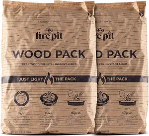 TIKI Wood Pack 2 Pack for Smokeless Fire Pits Easy Start Fuel