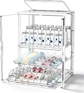 3 Tier Baby Bottle Storage Organizer with Slide-Out Trays, XXXXL
