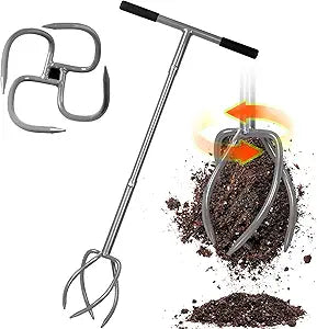 Walensee Twist Tiller with Large Steel Claw for Garden Soil Loosening