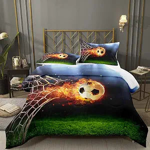 Bodhi Boys Soccer Comforter Set Twin,Sports Bedding Set Twin for Boys Teen Kids,Teen Boy Comforter Set with Matching Pillowcases,Kids Football Bedding Set Twin Size