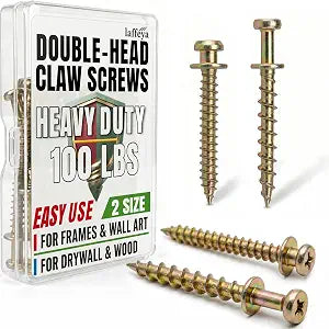 laffeya Double-Headed Bear Claw Screw, 4 in 1 Picture Hanger for Drywall