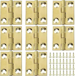 Piutouyar 8 Pack Butt Hinge 1 Inch Mini Hinges Solid Brass Hinges