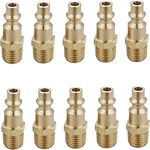 Brass 1/4-Inch NPT Male Air Hose Quick Connect Adapter